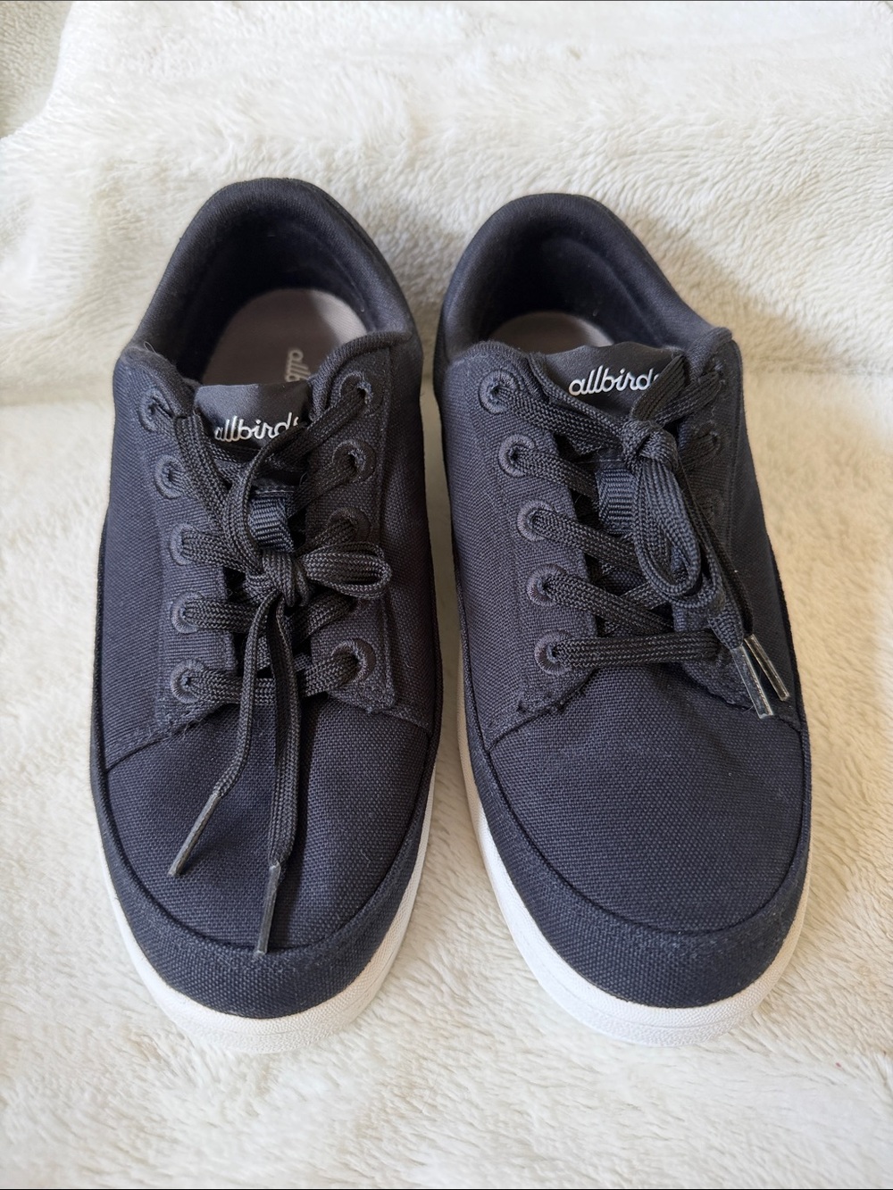 allbirds Women’s (size 8) Black Canvas Cruiser Sneakers with White Sole